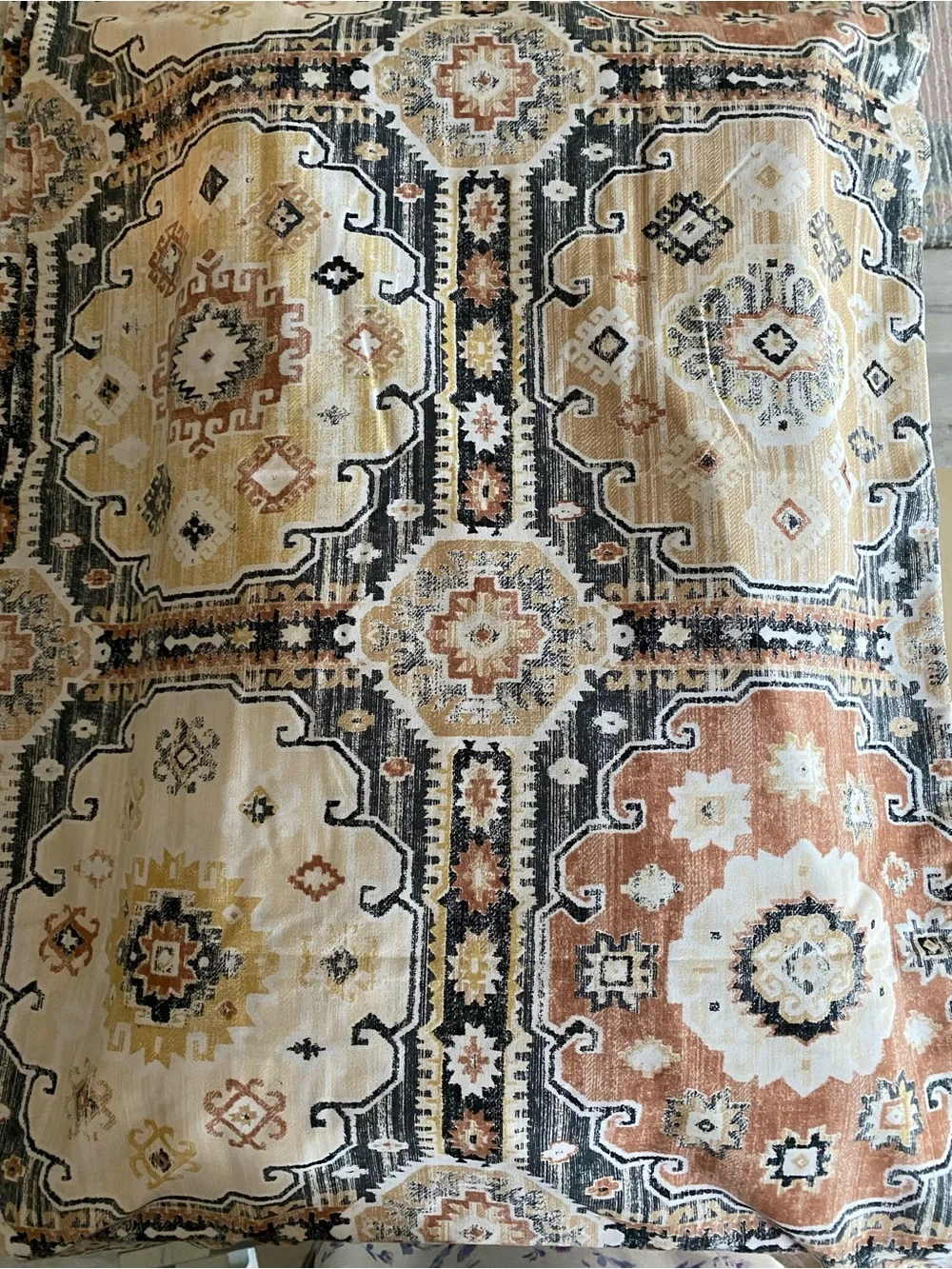South Shore Terracotta and Cream Decorative, Boho Medallion Bed Duvet Set King
